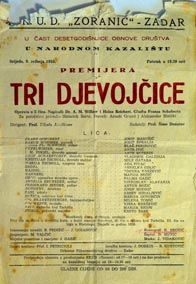 Kuzma Beović bio je koreograf operete Tri djevojčice premijerno izvedene 9. svibnja 1956.
