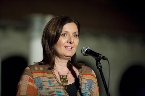 Snježana Abramović Milković na otvaranju 15. festivala plesa i neverbalnog kazališta Svetvinčenat 2014., © foto: Andi Bančić, www.svetvincenatfestival.com